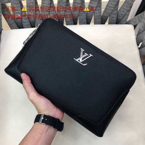 Pochette da uomo LL realizzata in pelle bovina originale importata, borsa regalo di alta qualità, di