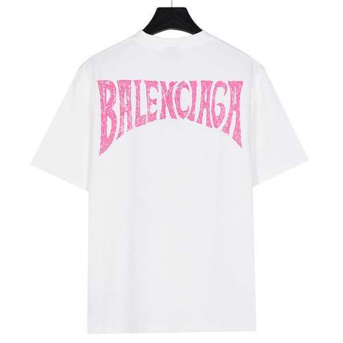 Tshirt a maniche corte BLCGBalenciaga 24ss in stile resort dipinta a mano con lettere sul retro