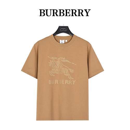 BBRBurberry T-shirt a maniche corte con cavallo da guerra irregolare ricamato in rilievo tridimensio