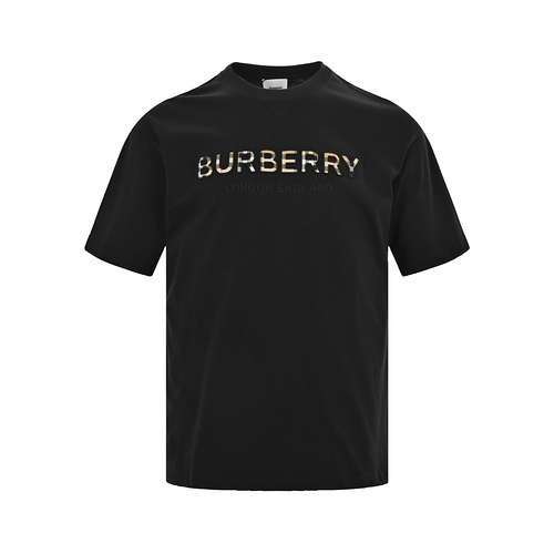 BBRBurberry 24ss maniche corte con lettera in rilievo scozzese