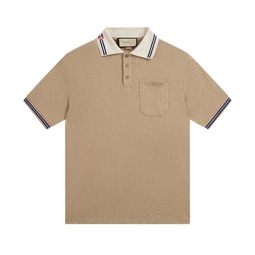 GUCCIGucci 24ss scollo logo ricamato Polo maniche corte