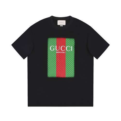 GucciTshirt a maniche corte con stampa abbinata di colori rossi e verdi con lettera doppia G di Gucc