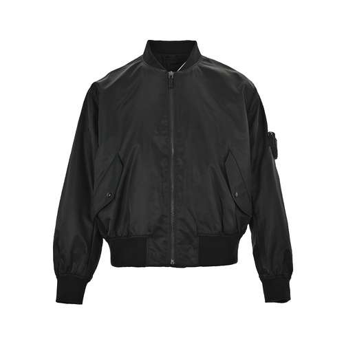 PRDPrada 24ss bomber in nylon rigenerato con tasche sulle maniche e collo alla coreana