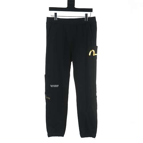 Pantaloni della tuta Evisu 福神 con motivo patch di piccolo gabbiano