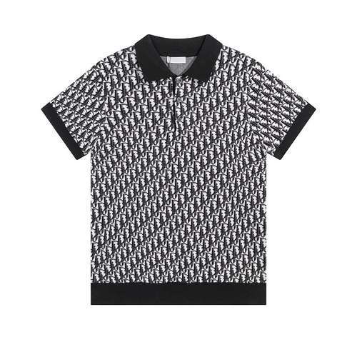 Polo in maglia jacquard CD all over a maniche corte