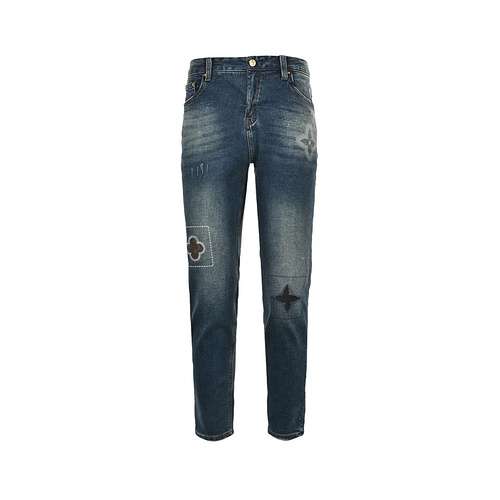 Jeans con patch ricamata LVLouis Vuitton 23Fw