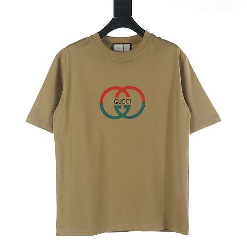 GucciTshirt a maniche corte con stampa in schiuma della lettera doppia G di Gucci GUC intrecciata