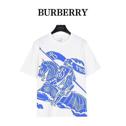 BBRBerberry 24ss Royal Knight War Horse stampato T-shirt a maniche corte