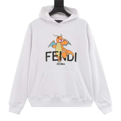 Fendi FD x FRGMT Pokemon Felpa con cappuccio Fendi Pokemon congiunta Charmander