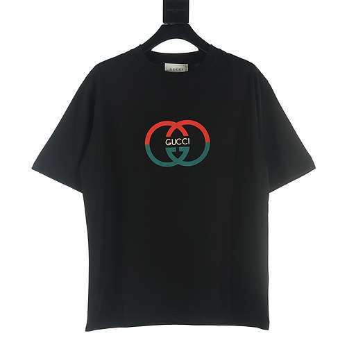 GucciTshirt a maniche corte con stampa in schiuma della lettera doppia G di Gucci GUC intrecciata