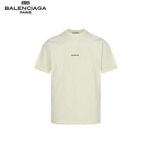 BLCGBalenciaga maniche corte ricamate davanti e dietro bianco sporco