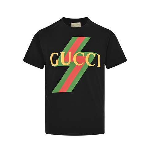 Gucci Maniche corte con stampa fulmini rossi e verdi Gucci 23ss