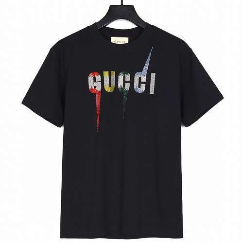 Gcci Gucci 24ss nuovo colore diamanti fulmini maniche corte