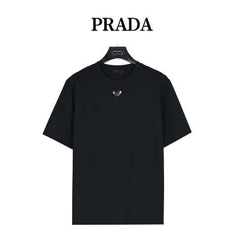 PRDParda Tshirt a maniche corte con logo triangolo in metallo sul colletto