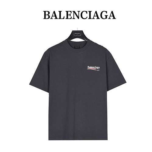 BLCGBalenciaga 24ss T-shirt a maniche corte con stampa chiazzata e buco lavato di Coca-Cola