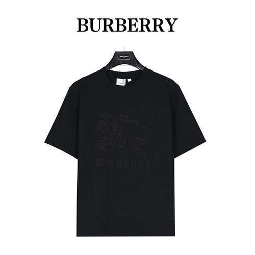 BBRBurberry T-shirt a maniche corte con cavallo da guerra irregolare ricamato in rilievo tridimensio