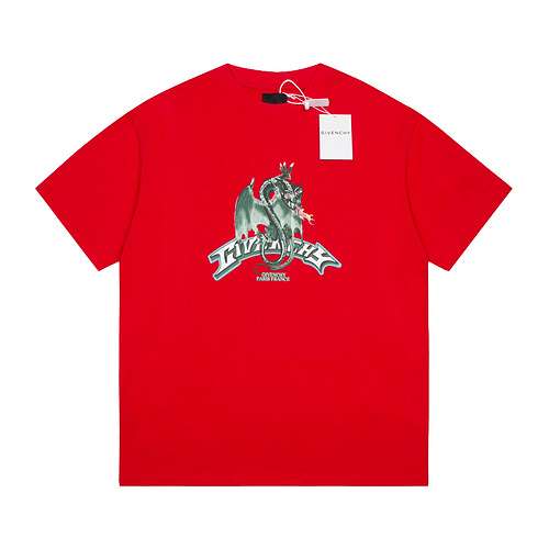 GVC Givenchy 24ss Year of the Dragon Cartoon manica corta rossa