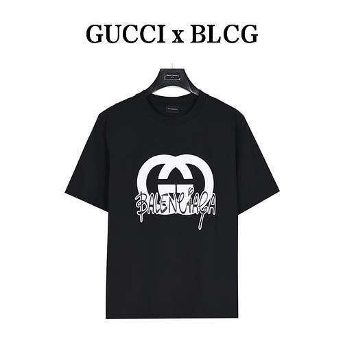 Tshirt a maniche corte con stampa in schiuma GucciBLCG con doppio Glogo