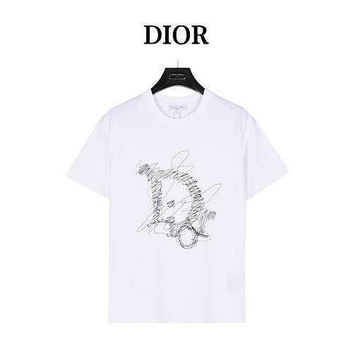 Tshirt a maniche corte con logo graffiti della linea CDDior