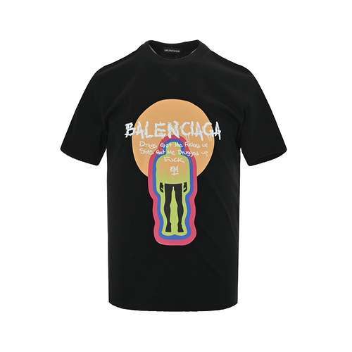 BLCGBalenciaga 24ss personaggio anime graffiti lettera maniche corte