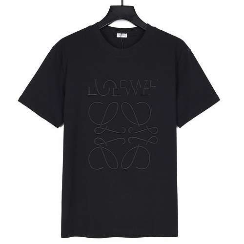 Maniche corte ricamate con logo lettera offset LELoewe 24ss