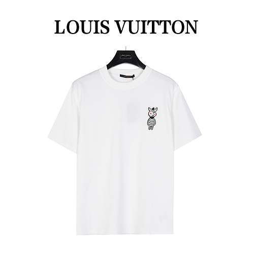 Tshirt a maniche corte con ricamo zebrato della serie LVLouis Vuitton Zoo