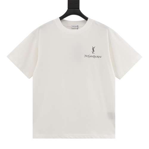 T-shirt a maniche corte con logo classico stampato Saint Laurent YSL 24ss