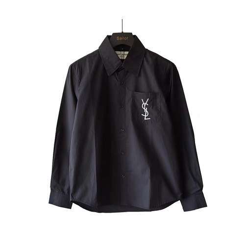 Camicia YSL Saint Laurent YSL 23ss con LOGO ricamato