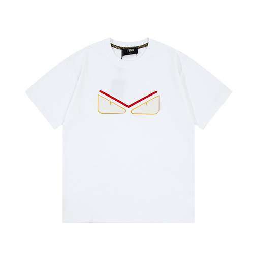 Tshirt a maniche corte con ricamo patch color block FD Fendi Gremlins occhi doppi