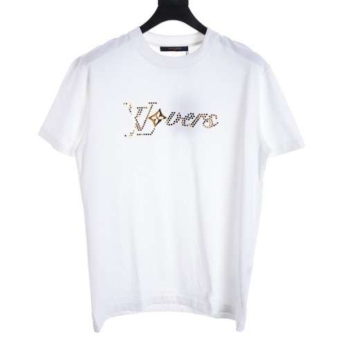 Tshirt a maniche corte con logo in paillettes LV24ss