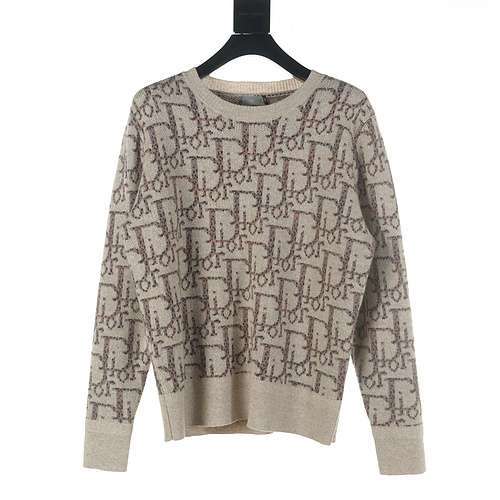 Maglia Dior CD 23Fw girocollo in jacquard con stampa all over