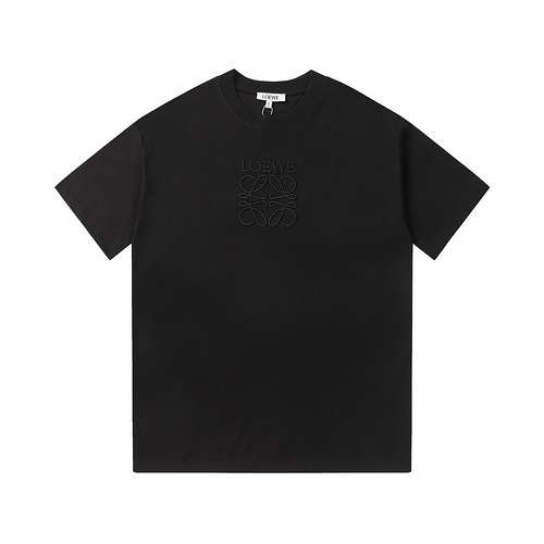 T-shirt a maniche corte con logo ricamato LE Loewe estate 2024ss nuova lettera