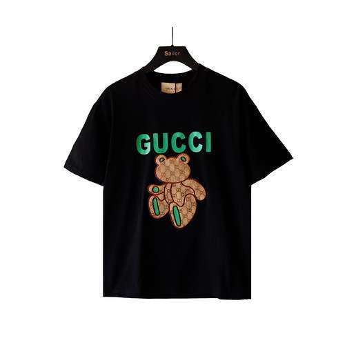 GCGucci patch fiore vecchio orsetto girocollo maniche corte