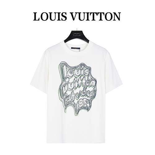 Tshirt a maniche corte stampata con curva geometrica 1854 di LVLouis Vuitton