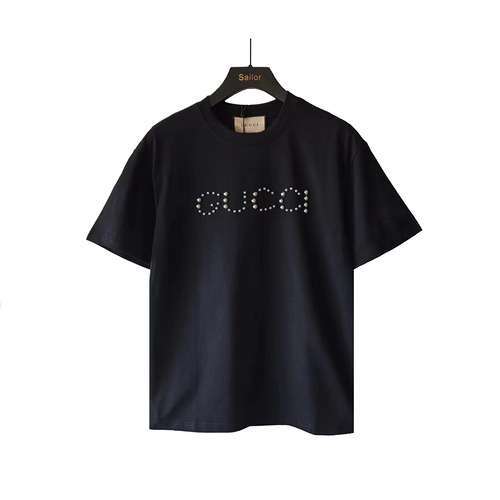 Tshirt a maniche corte con logo lettera rivetto GCGucci 24ss