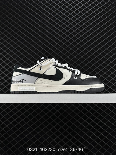 Nike Dunk Low sliding track strap structure black and white This model is designed around the theme 