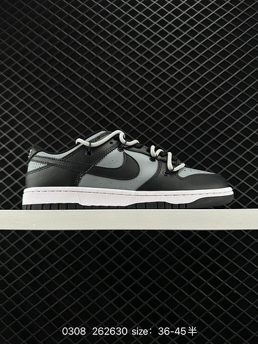 Customized with rope Off-White™ deconstruction style, Nike Dunk Low series low-top casual sports ska
