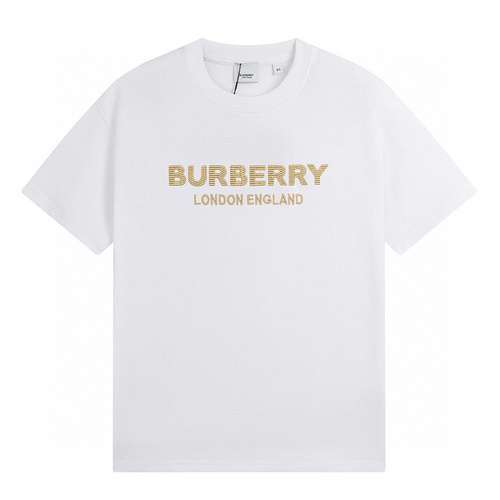 BurberryBBR estate nuova maglietta a maniche corte con collo rotondo ricamato con lettera classica d