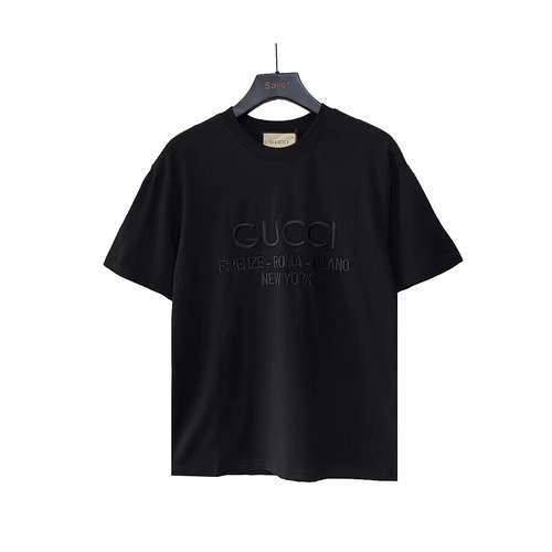 Tshirt casual a maniche corte girocollo GC Gucci con lettere LOGO ricamate sul petto