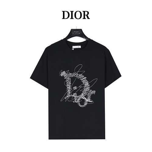 Tshirt a maniche corte con logo graffiti della linea CDDior