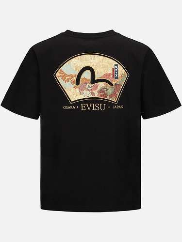 EViSU Lucky God maniche corte con stampa unicorno a forma di ventaglio