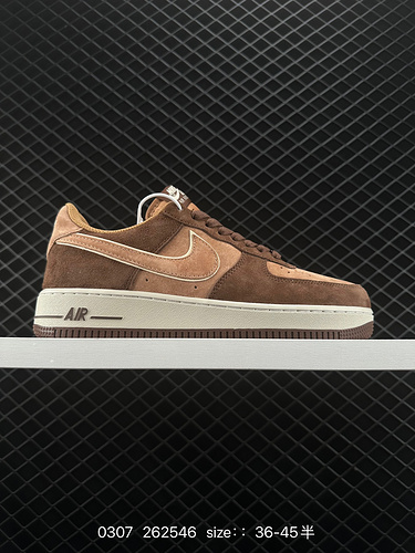 23 Autumn and winter new products Corporate-level Nike Air Force Low ’7 Brown and yellow suede Air F