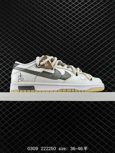 2 Personalizzato con corda OffWhite stile destrutturato Nike SB Dunk Low quotMilk WhitePinkSmilequot