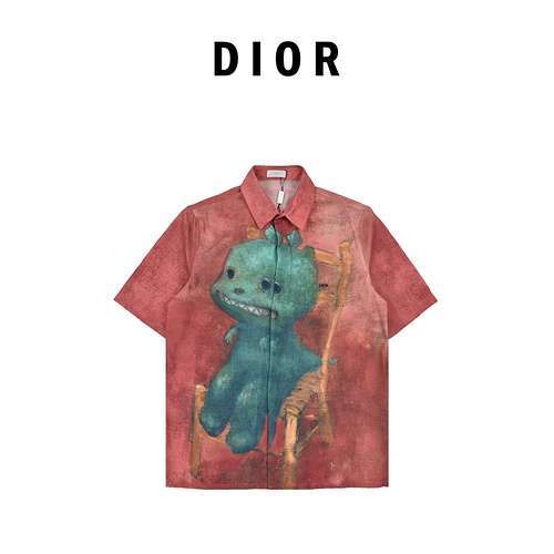 Nuova camicia a maniche corte con motivo piedino CD Dior 24ss