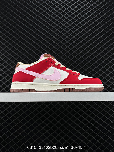 Nike Dunk Low Premium WMNS "Bacon" Nike SB Low White Red Pink The design of the shoe is in
