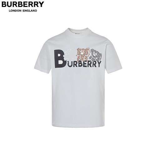 T-shirt a maniche corte con stampa della lettera BurberryBBR con orso l0go