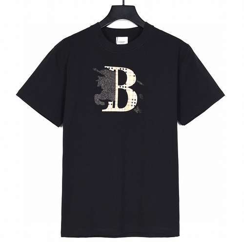 BBR Burberry 24ss nuove maniche corte stampate a quadri con cuciture glitterate