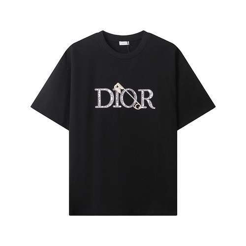 DiorCD T-shirt a maniche corte con scollo tondo ricamato con lettera classica in nuovo stile estivo