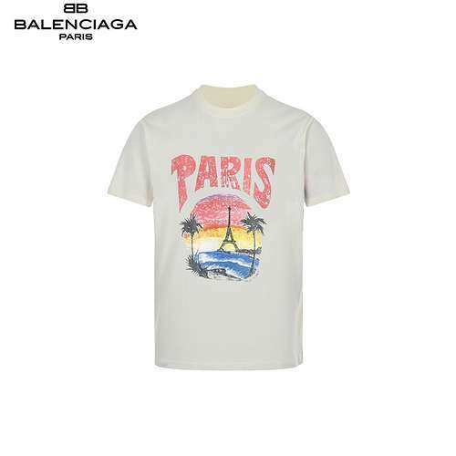 BLCGBalenciaga Hawaii Sunset Coconut Tower maniche corte lavate e invecchiate