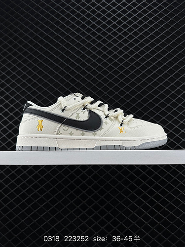 26 Exclusive real shots of Nk SB Dunk Low LV co-branded - Gray Gold Violent Bear Anniversary high-en